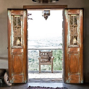 Custom French Barn Doors: Antique Farmhouse Style