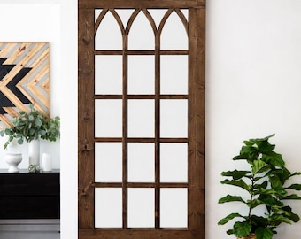 Antique French Barn Door | Arched Glass Panel Door | Rustic Sliding System | Custom Size Wood