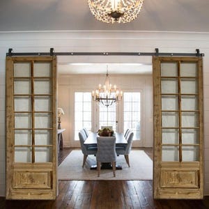 Antique Whitewashed French Door,  Double - Single Door, Sliding or Hinge Doors, Vintage Door, Custom Built Interior Exterior Door,Wood Panel