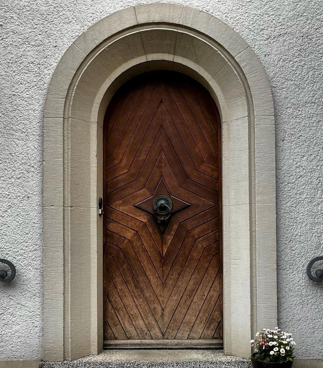 Handcrafted Arched Solid Wood Door: C...