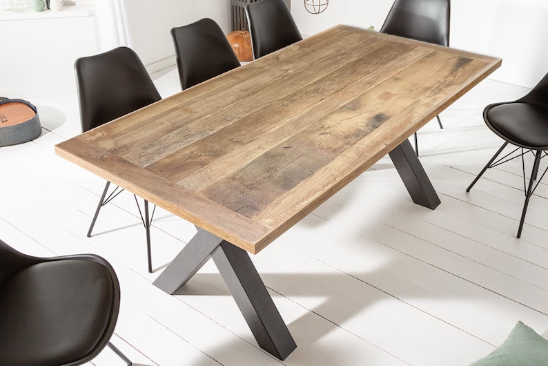 Handmade Rustic Solid Wood Dining Table: Farmhouse Style - Etsy