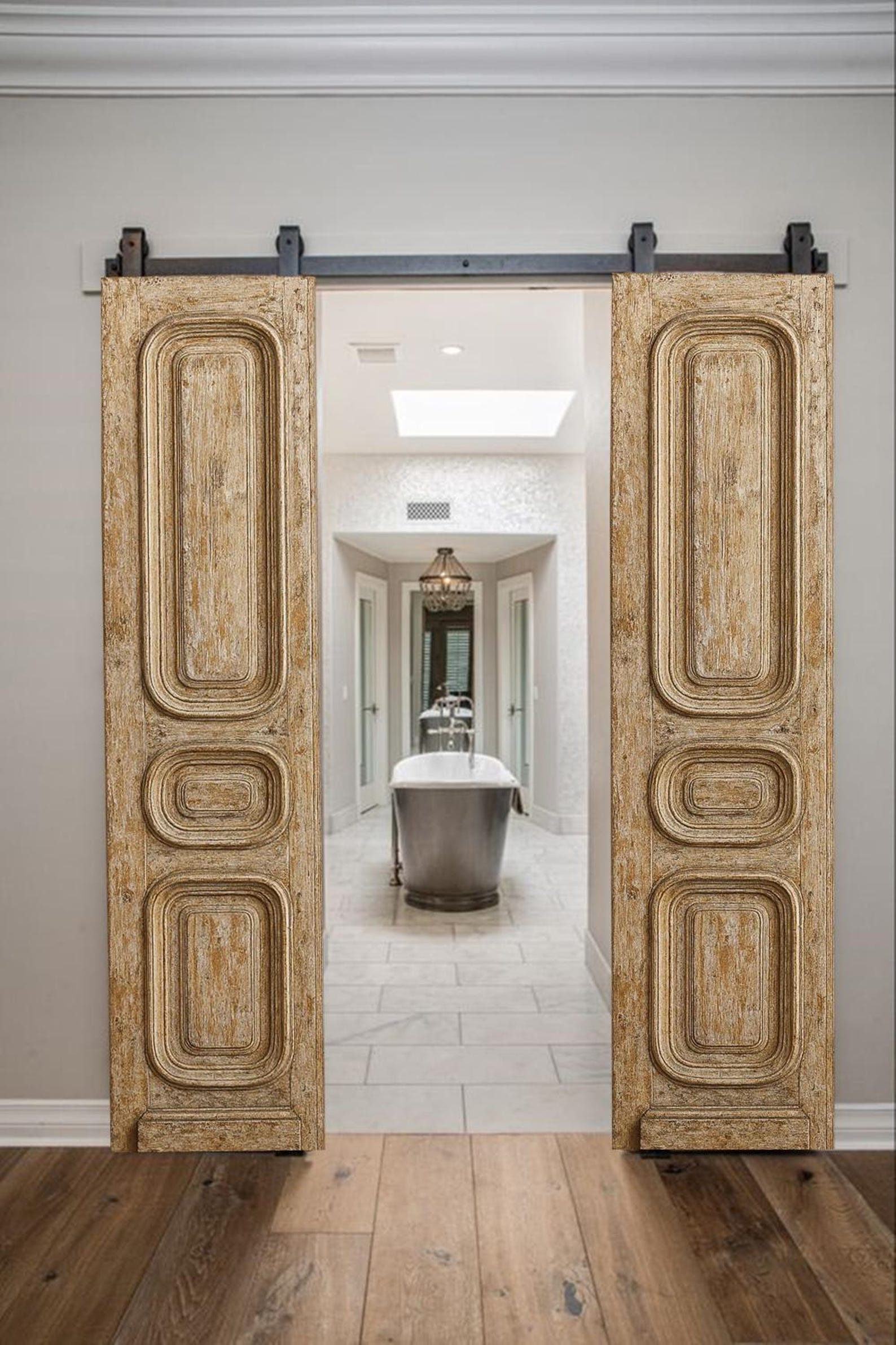Handcrafted Rustic Wooden Solid Door: Custom Antique Barn Style, Custom