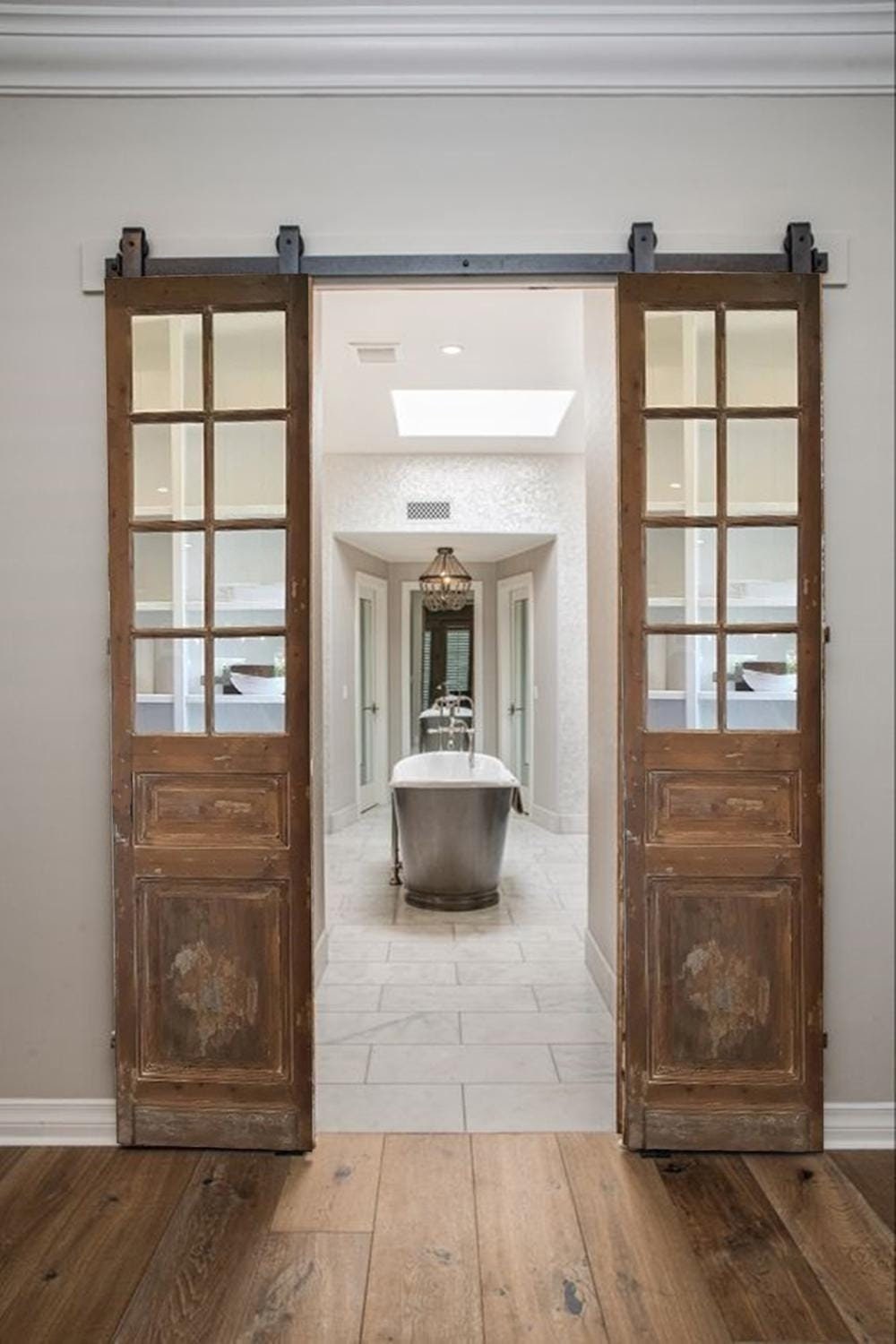Antique French Doors: Rustic Farmhouse Pantry Slatted Doors