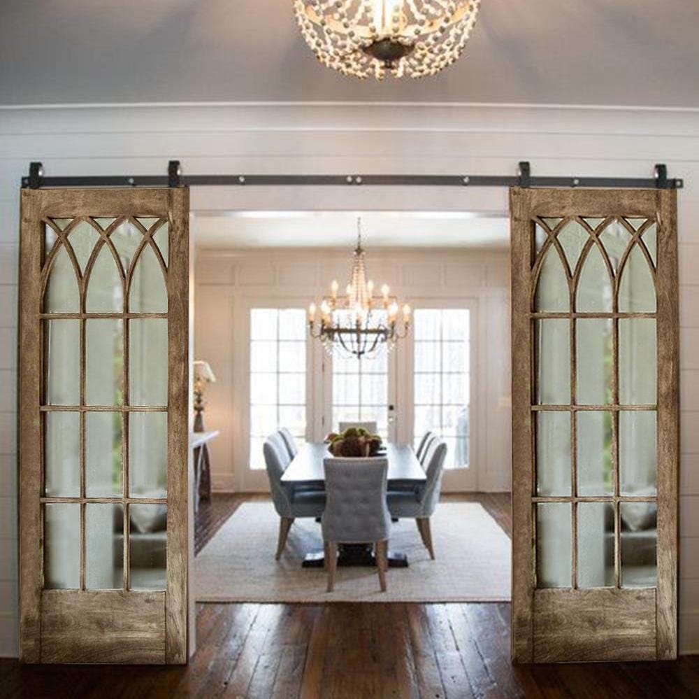 Custom French Arched Barn Door: Rustic Sliding Interior Door