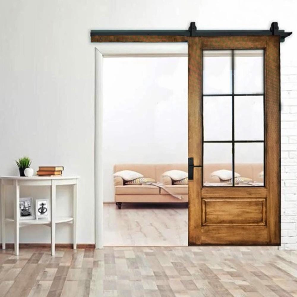 Custom Vintage French Sliding Door: Glass \u0026 Wood Barn Door - Etsy, image size:1000x1000