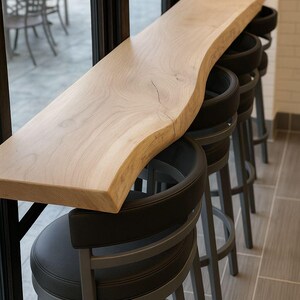 Industrial Floating Bar Table: Wall Hanging Breakfast Drinks Bar| Customizable image 5