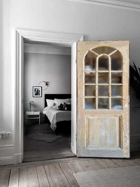 Arched French Door: Custom Vintage Glass Interior/Exterior Door