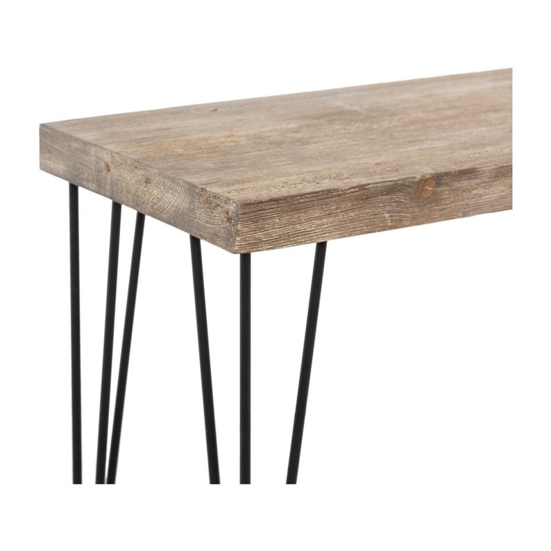 Solid Wood Bar Table with Hairpin Legs: Handmade Sofa Bar image 1