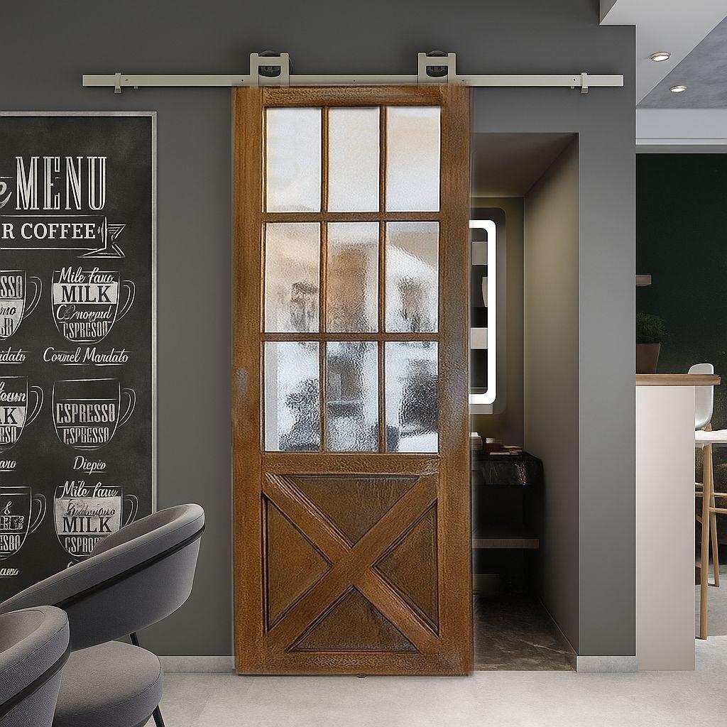 Custom Size Farmhouse Door, Rustic Glass Interior - Exterior Door ...