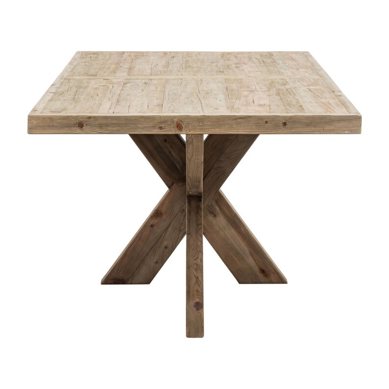 Solid Wood Rustic Dining Table With X Base, Rustic Modern Farm Table ...