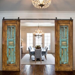 Acrylic Painted Custom Barn Doors, Custom Sliding Doors, Farm House Hand Painted Wood Door, Wood Doors Antique, Custom Size Rustic Doors