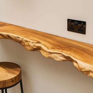 Industrial Floating Bar Table: Wall Hanging Breakfast Drinks Bar| Customizable image 16