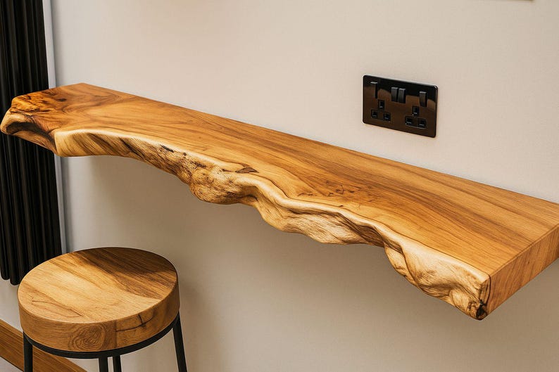 Industrial Floating Bar Table: Wall Hanging Breakfast Drinks Bar| Customizable image 16