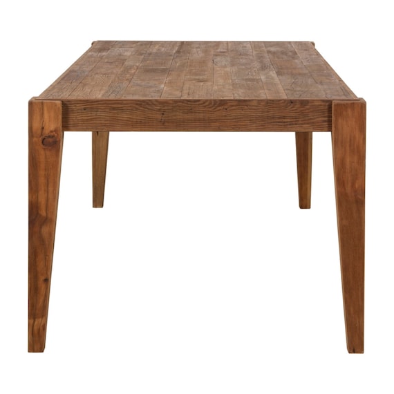 Rustic Solid Wood Dining Table: Custom Size, Industrial Style