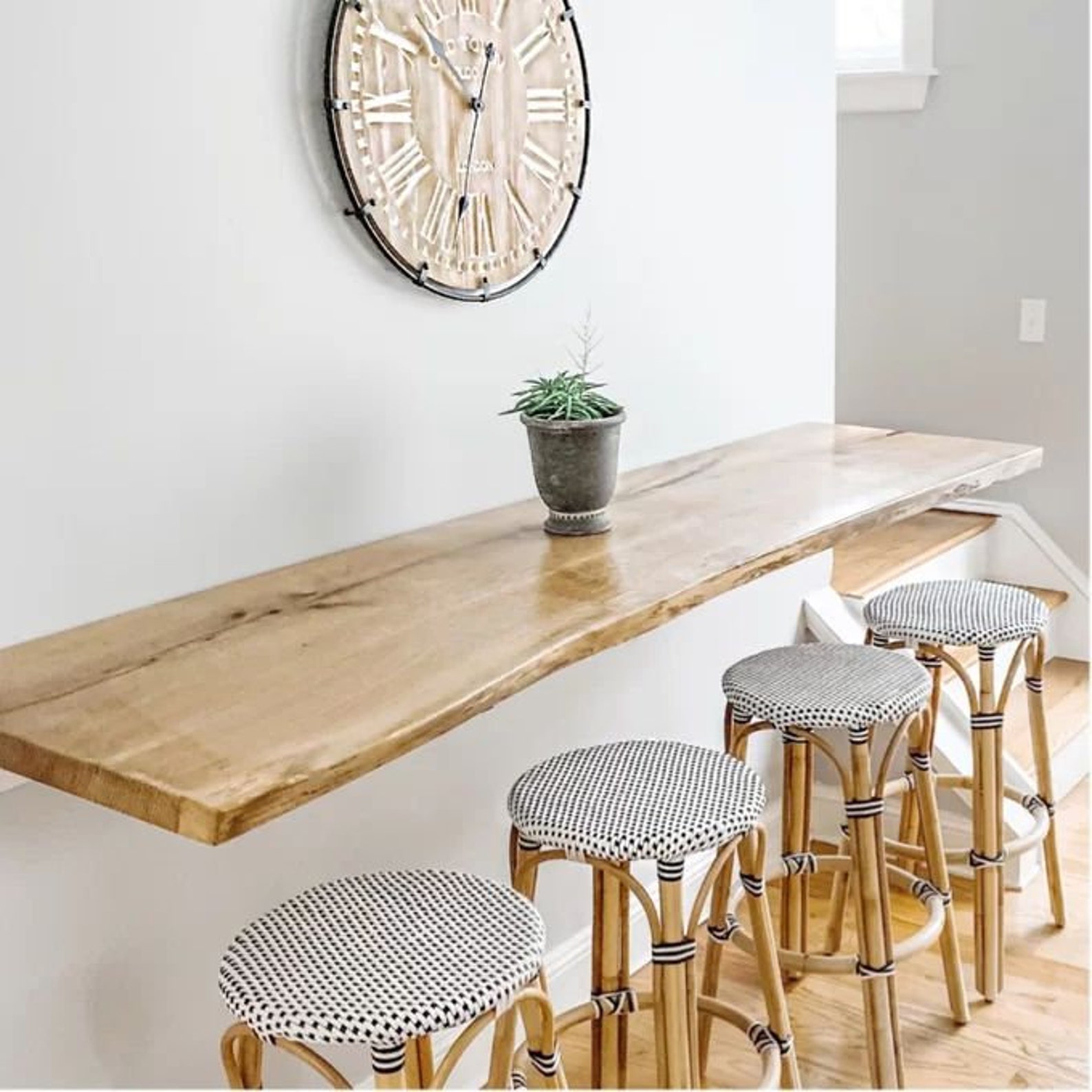 Floating Bar Table, Wall Hanging Table, Industrıal Style Breakfast Drınks Bar, Floating Computer