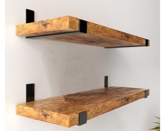 Rustic Wood Floating Shelf: Handmade Farmhouse Kitchen Shelves