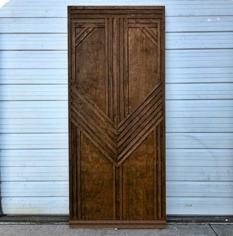Rustic Wooden Panel Entry Door: Custom Size Vintage Style - Etsy