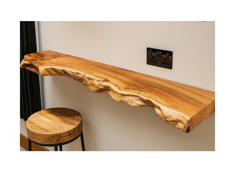 Industrial Floating Bar Table: Wall Hanging Breakfast Drinks Bar| Customizable image 1