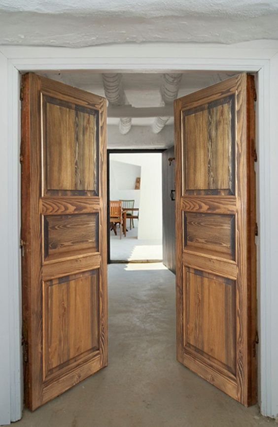 Puerta exterior de madera rústica 88,5 cm - MYOC. Fábrica de Muebles  rústicos 100% madera maciza