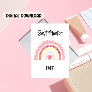 Nurse Mentor Card, Printable Card, Digital Download For Best Mentor Ever, End of Placement Card, Printable Card For ODP Mentor, Teacher Card