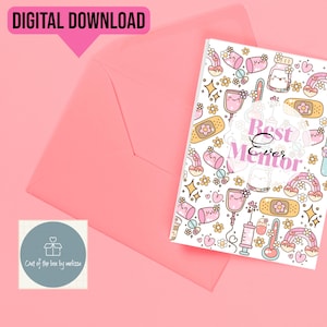 Melhor cartão de mentor para impressão de todos os tempos – Download digital Kawaii para presentes de agradecimento de mentores do NHS