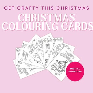 Christmas Cards Printable | Christmas Colouring Cards | Digital Download | Cards From Kids | | Christmas Crafts| Digital Colouring Christmas