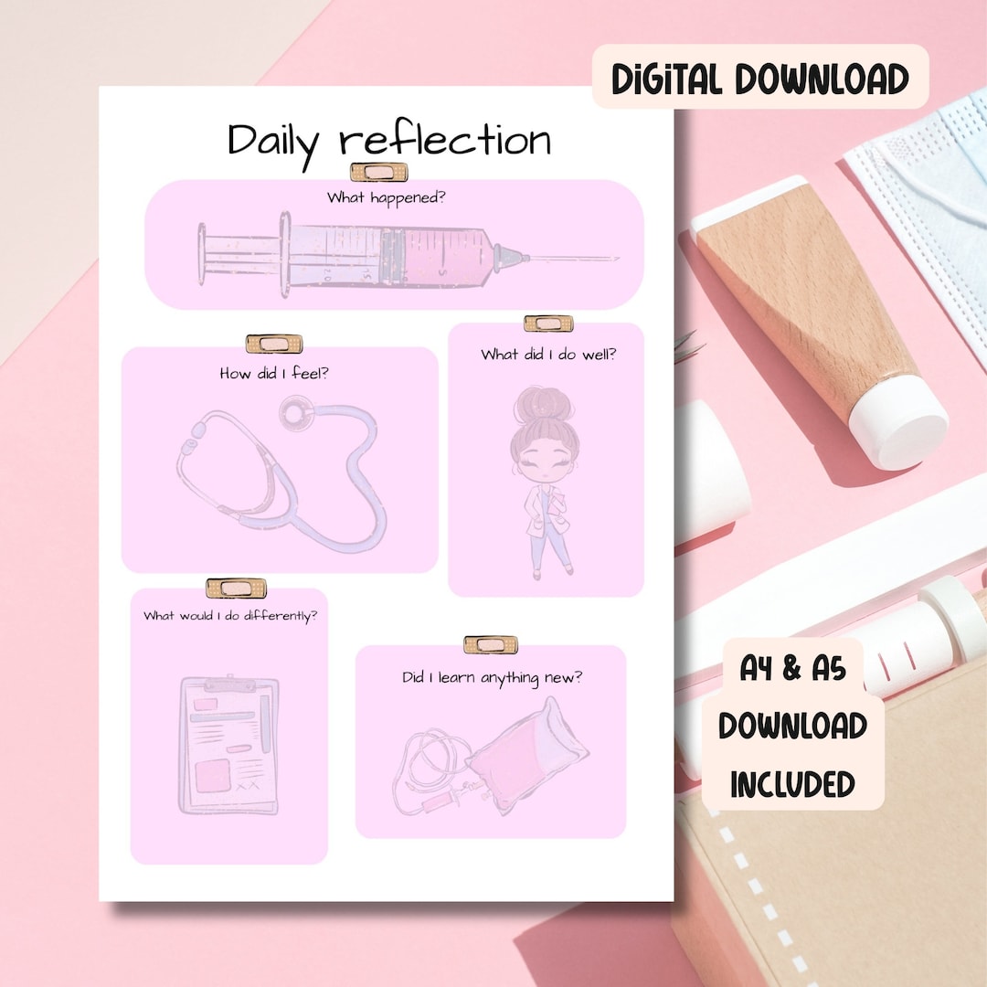 Nurse Reflection Template, Nursing Student Reflection, Nurse ...