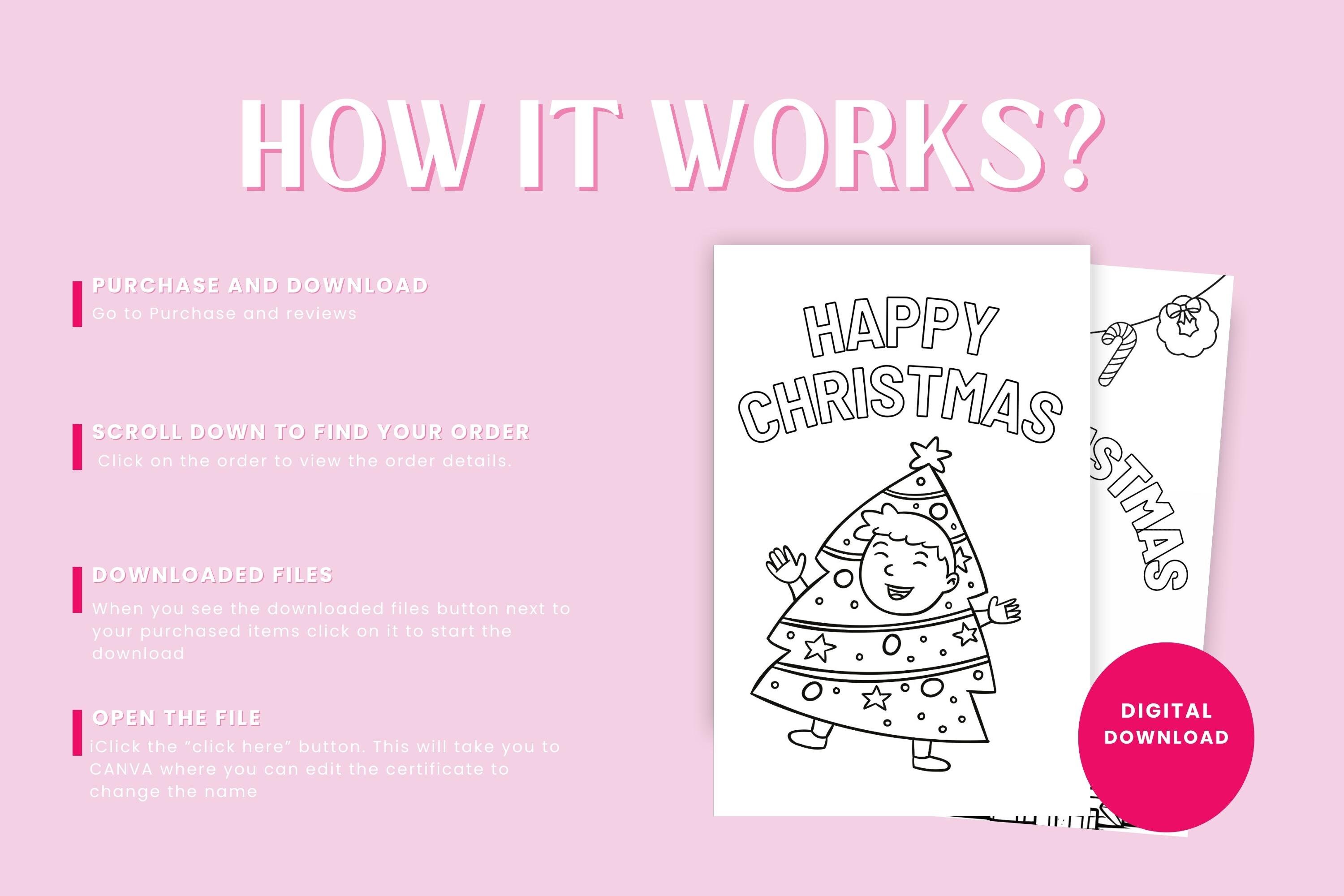 Christmas Cards Printable Christmas Colouring Cards Digital Download