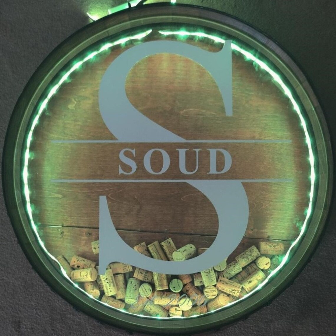 Wine Barrel Cork Holder Wall Mounted Etsy