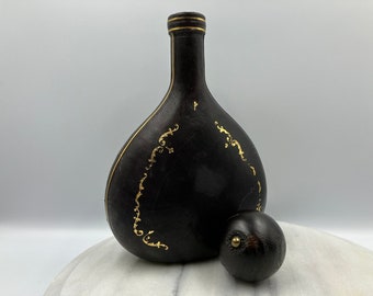Italian Leather Covered Decanter WITH FLAWS