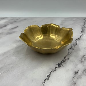 Flower Shaped Brass Trinket Bowl