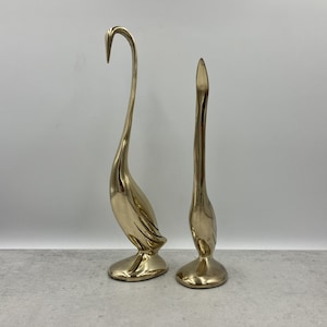 Set of 2 MCM Brass Bird Figurines
