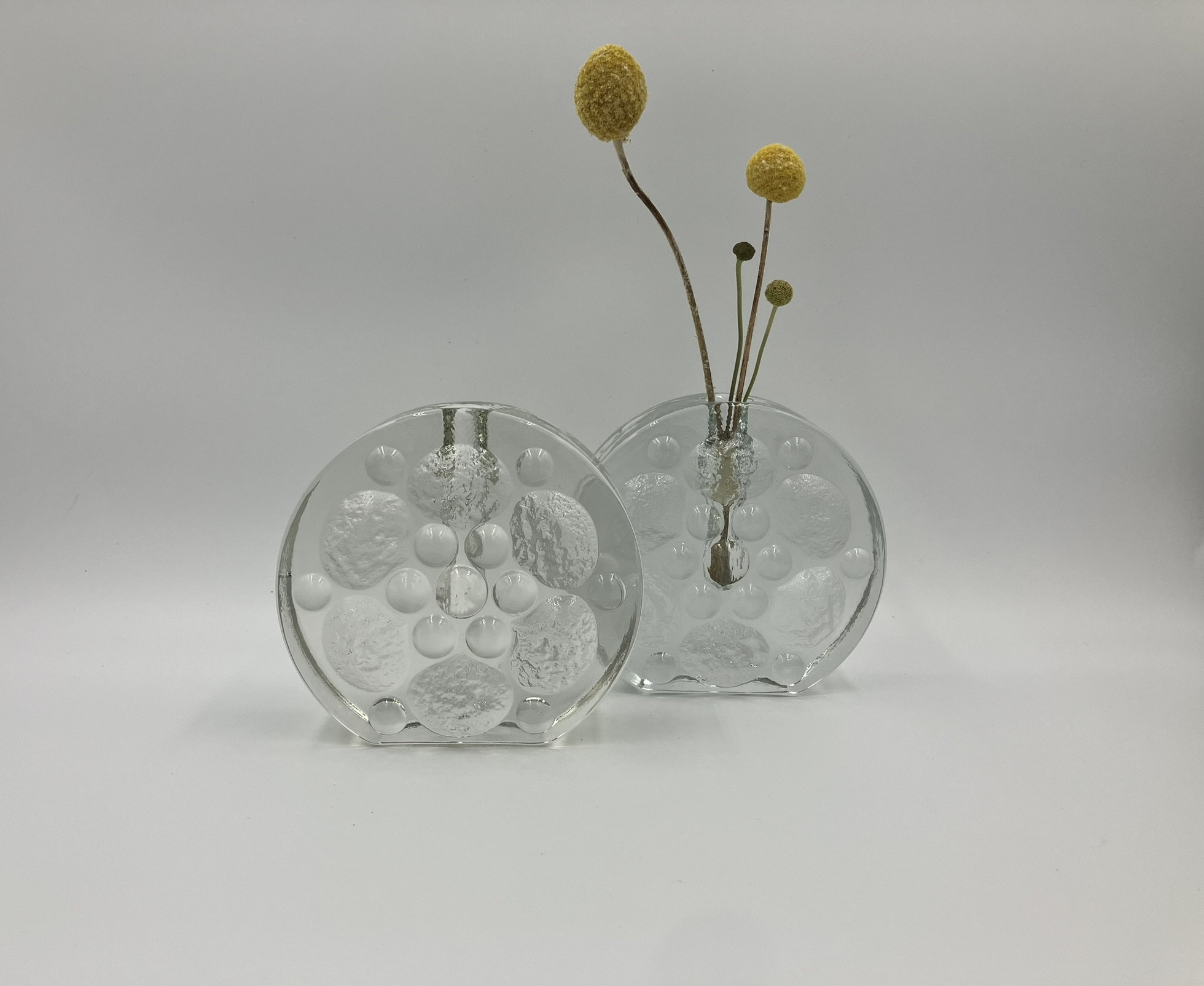 西ドイツ Walther 60s ガラスブロック一 輪挿し 花器 西ドイツ Walther 60s ガラスブロック一 輪挿し 花器