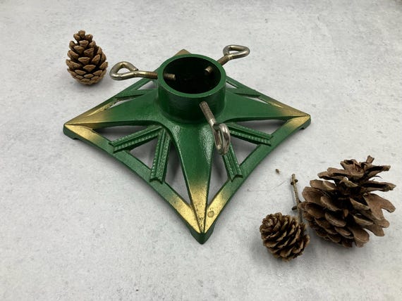 アンティーク雑貨 Tree Stand Green Cast Iron Christmas Tree Stand - Etsy