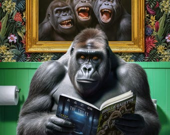 Gorilla Bathroom Wall Art
