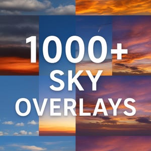 1000+ Sky Overlays: Sunset, Sunrise, Moon - Photoshop Sky Replacement (Digital Download)