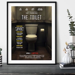 Funny Toilet Movie Poster: Bathroom Comedy Art Print