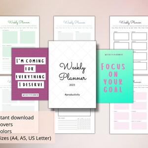 Weekly planner printable, Productivity Planner, Weekly schedule printable, Weekly organizer printable, To do list Printable Habit Tracker