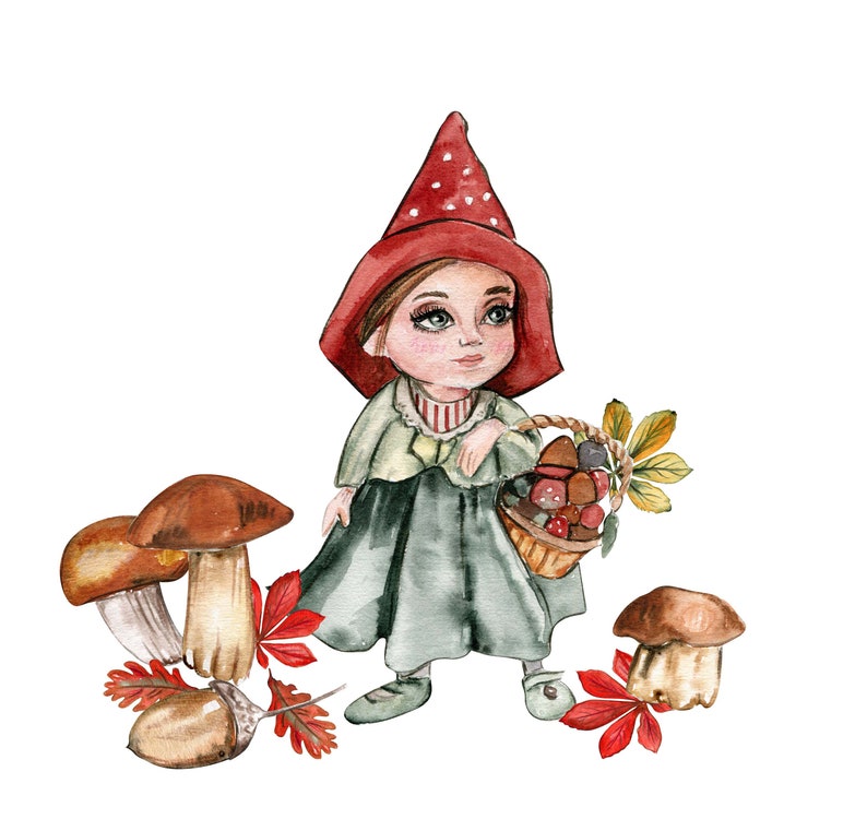 Гном девочка рисунок
