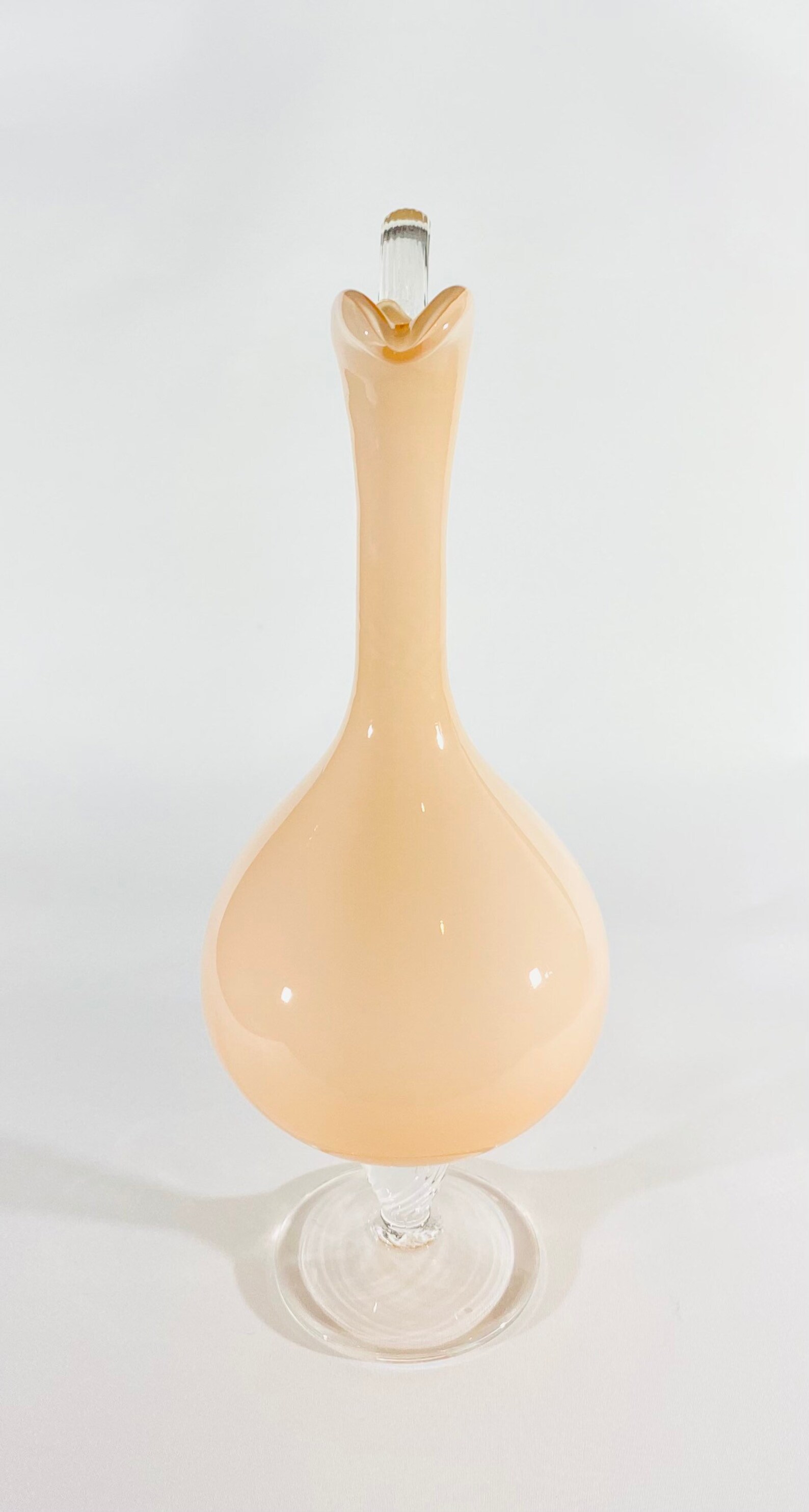 Midcentury Empoli Pink / Blush Cased Glass Vase Etsy UK