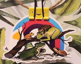 Polyamory Pride Frog Sticker | Waterproof Vinyl Decal