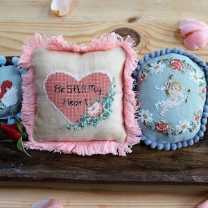 Victorian Valentines,  PDF/ DIGITAL cross stitch pattern, primitive cross stitch pattern, Valentine&#39;s Day cross stitch pattern