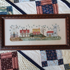 Elmsett Sampler, sampler cross stitch pattern, primitive cross stitch pattern, PDF/DIGITAL cross stitch pattern, church cross stitch pattern