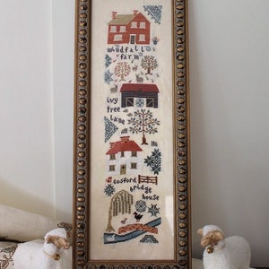 The Road Home , quaker sampler cross stitch pattern, primitive cross stitch pattern, PDF/DIGITAL cross stitch pattern