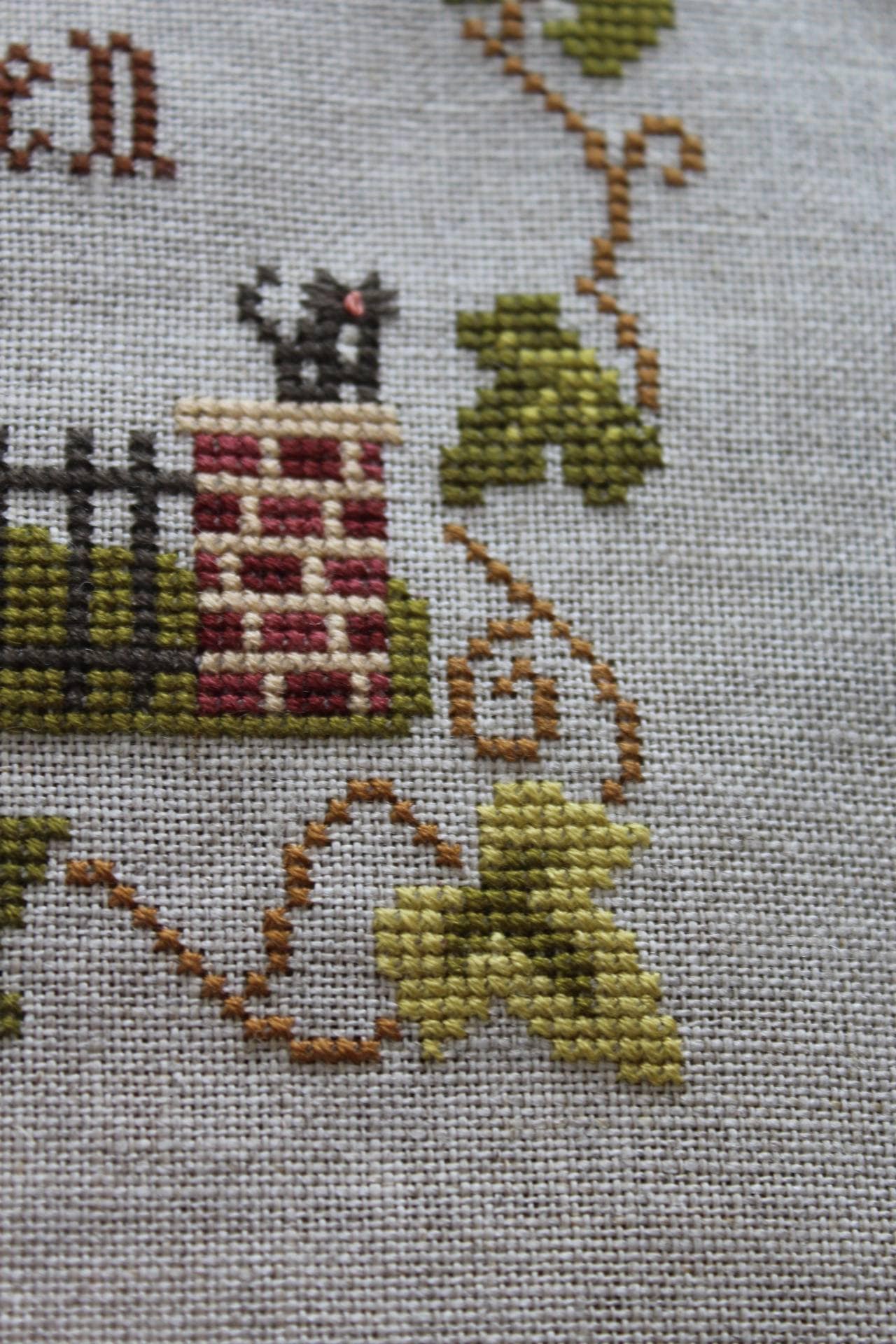 The Ivy Green, PDF/DIGITAL Cross Stitch Pattern, Primitive