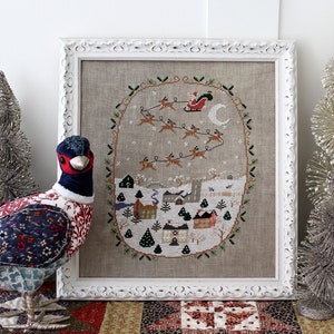 Happy Christmas to All, christmas cross stitch pattern, primitive cross stitch pattern, PDF/DIGITAL cross stitch pattern