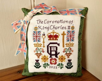 The Coronation of King Charles III cross stitch pattern, primitive cross stitch pattern, PDF/DIGITAL cross stitch pattern, Royal Family