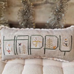 A Jolly Happy Soul, primitive cross stitch pattern, PDF/DIGITAL cross stitch pattern, snowman, Christmas cross stitch, winter