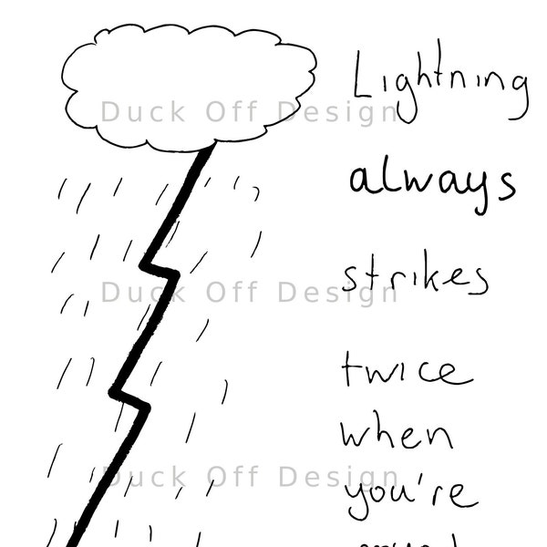 Lightning always strikes twice | Digital Download | Hand Drawn | Sublimation PNG