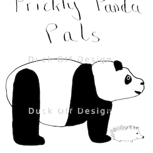 Prickly Panda Pals | | panda et hérisson | de téléchargement numérique | dessinée à la main Sublimation PNG